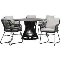 AVH-Collectie Taranto Pasadena dining tuinset 140xH75 cm 6 delig antraciet