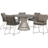 AVH-Collectie Taranto Pasadena dining tuinset 140xH75 cm 6 delig sand