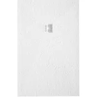 ZEZA Grade douchevloer - 80x180cm - antislip - antibacterieel - mineraalmarmer - rechthoek - mat wit 400000000000020000