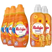 Robijn - Wasmiddel en Wasverzachter Pakket - Color + Passiebloem & Bergamot - 5 stuks - (60 Wasbeurten) - Voordeelverpakking
