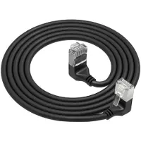 ACT UFTP CAT6a slimline netwerkkabel | haaks (boven) / haaks (beneden) | LSZH | zwart | 5 meter
