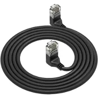 ACT DD6901 U/UTP CAT6A LSZH Slimline Patchkabel | RJ45 Connectoren 90° Haaks Boven naar 90° Haaks Boven | Zwart | 1 meter