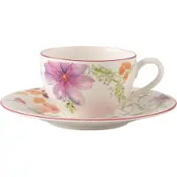 Villeroy & Boch Mariefleur Basic Ontbijtkop Met Schotel - Koffiekopjes Porselein White - 78911-78912