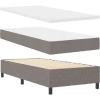 vidaXL Boxspring bed met hoofdeinde Taupe 90 x 190 cm Stof