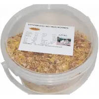 Hadivo Kippenmuesli met meelwormen 1,25 kg - complete snack met eiwitrijke meelwormen 2,5 liter emmer