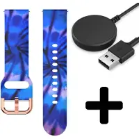 Strap-it Aurora Bandje geschikt voor Geschikt voor Samsung Galaxy Watch 5 (40mm / 44mm / Pro) - Incl. Oplader geschikt voor Geschikt voor Samsung Galaxy Watch 5 40 mm / 44 mm / Pro (oplaadkabel)