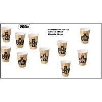 Themaparty 200x Koffie beker A hot cup180cc - koffie thee warme drank soep carnaval thema feest kantine festival grappig en fout