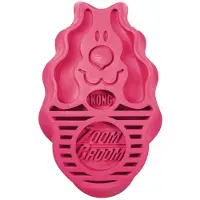 Kong zoomgroom rubber borstel roze - 7,5x4x12 cm