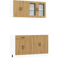 vidaXL 4-delige Keukenkastenset Kalmar bewerkt hout artisanaal eiken