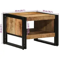 vidaXL Salontafel 50x50x38 cm massief ruw hout mango
