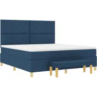 vidaXL Boxspringbed met matras en hoofdeinde, blauw, 180 x 200 cm, stof