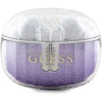 GUESS Bluetooth-oordopjes Glitter Gradient TWS met oplaadstation - paars