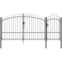 vidaXL Tuinpoort WOERDEN 175 x 400 cm Vergrendelbaar Staal Grijs
