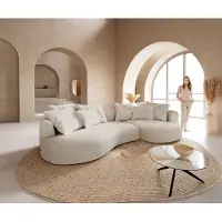 DELIFE Sofa Edina 330x170 cm Bouclé crème-wit