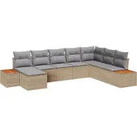vidaXL Tuinbank Set 9 st 8-Aantal zitplaatsen Beige en Lichtgrijs