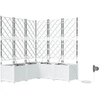 vidaXL Plantenbak 5 st Wit 120 x 120 x 142 cm PP
