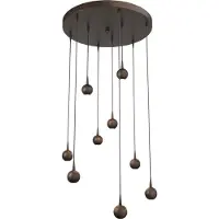 Masterlight 9-lichts hanglamp Talana cacao bruin Ø 50cm DTW