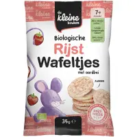 De Kleine Keuken Bio Rijstwafeltjes Aardbei 7+m 35 Gr