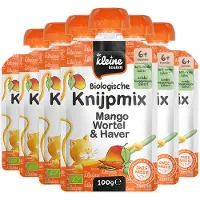 De Kleine Keuken 6x Bio Knijpmix 6+m Mango Wortel Haver 100 Gr
