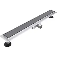 FortiFura Galeria douchegoot - 50cm - gesloten rooster - vloerflens - PVD - geborsteld gunmetal (antraciet) SW720437/SW1075287