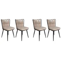 Skye Decor , Kuşaklı-221 V4, Set van 4 stoelen, Crème, 100% metaal, 43 x 43 x 82 cm