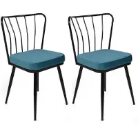Skye Decor , model Yıldız-952 V2, set van 2 stoelen, blauw, 100% metaal, 43 x 42 x 82 cm