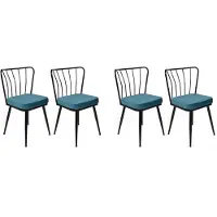 Skye Decor , model Yıldız-952 V4, set van 4 stoelen, blauw, 100% metaal, afmetingen: 43 x 42 x 82 cm