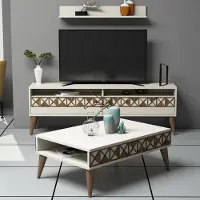 Skye Decor , Line - Crème, woonkamer meubelset, crème, 100% melaminecoating op spaanplaat, 150 x 30 x 50 cm
