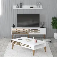 Skye Decor , Valensiya 140 - Wit, Woonkamer meubelset, Wit, 100% melaminecoating op spaanplaat, 140 x 45 x 35 cm