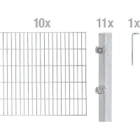 Alberts Dubbelstaafmat hekwerk Basisset Hoogte: 80 - 160 cm, totale lengte: 4 - 30 m, voor plaatsing in beton (set)