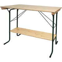 Mendler Tafel HWC-L67, biertafel, tafel voor een biergarten, tafel voor een bierhal, campingtafel, inklapbaar, metaal, grenen hout, 110x125x70cm, gecertificeerd