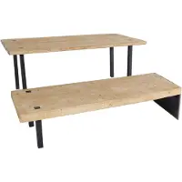 Mendler Eetkamer set HWC-L75, bestaande uit een eettafel, een zitbank en een complete eetkamergarnituur, gemaakt van massief hout met MVG-certificering, afmetingen 200 cm, natuurlijke kleur