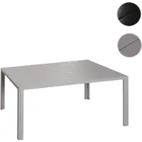 Mendler Alu-eettafel HWC-N40, bistrotafel, tuintafel, balkontafel, weerbestendig, 140x80 cm, lichtgrijs