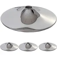 Mendler Set van 4 voetplaten/voeten voor barkrukken, barkrukken, draaistoelen, eetkamerstoelen, chroomkleurig Ø 41 cm