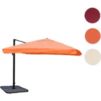 Mendler Ampelscherm HWC-A96, zonnescherm voor de horeca, 3x3 meter (diameter 4,24 meter), polyester/alu, 23 kg. Kleur: terracotta met standaard, draaibaar