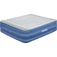 Bestway 67692 Double 203x193x56 Cm Dubbel Luchtbed Met Ingebouwde Pomp Transparant 203x193x56 cm
