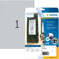 Herma Zilverkleurige folie-etiketten, A4, 210 x 297 mm, glanzend, weervast, permanent