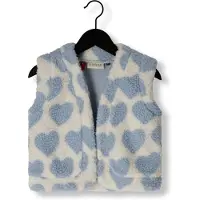 LOOXS Teddy gilet offwhite hartjes voor meisjes in de kleur