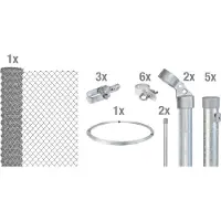 Alberts 634193 gaashek als complete hekwerkset, voor inbetonneren, verzinkt, hoogte 80 cm, lengte 10 m
