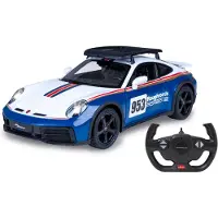 Jamara RC voertuig Auto - 402212 RC Auto Porsche 911 Dakar Performance - Wit/Blauw - 2,4GHz RC Model Kant en Klaar - 1:14 Bestuurbare Auto