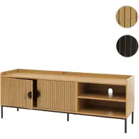 Mendler TV-meubel HWC-O39, TV-plank, tv-tafel, laag tv-meubel, tv-kast, commode, melamine MDF, 56x150x40 cm, naturel