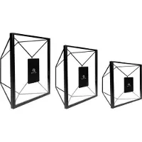 QUVIO Fotolijstjes - Hexagon - Set van 3 - Zwart