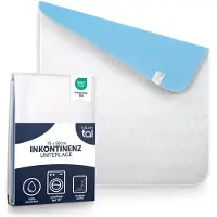 Blumtal Matrasbeschermer Baby - Waterdicht en wasbaar - Absorberende Matrasbeschermhoes -75 x 90cm - Wit - Blauw