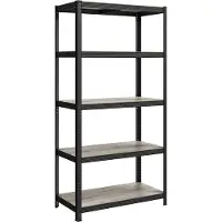 Songmics Opbergrek met 5 verstelbare planken, Grijs + Zwart / 50 x 100 x 200 cm / 1