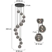 Steinhauer Zwarte Hanglamp Bollique 4195ZW – Imposante Vide Lamp met 12 Lichtpunten