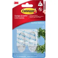 Command decohaak, medium, draagvermogen 900 gram, transparant, blister van 2 stuks