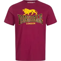 Lonsdale Shirt 'Taverham' geel / donkerrood / zwart