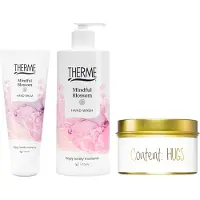 Therme Cadeauset Handverzorging Mindfull Blossom - Hand Wash 300 ml Mindful Blossom - Hand Balm 75ml Mindful Blossom - My Flame Kaars Blikje Content: Hugs