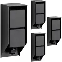 Ks Verlichting - tuinstopcontact - Double wall - set van 4 - buitenstopcontact - zwart - waterdicht - 2 stopcontacten