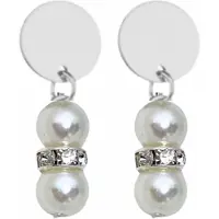 Charme Bijoux Clip oorbellen- Synthetische-parel -Strass -zilverkleur- geen gaatje-